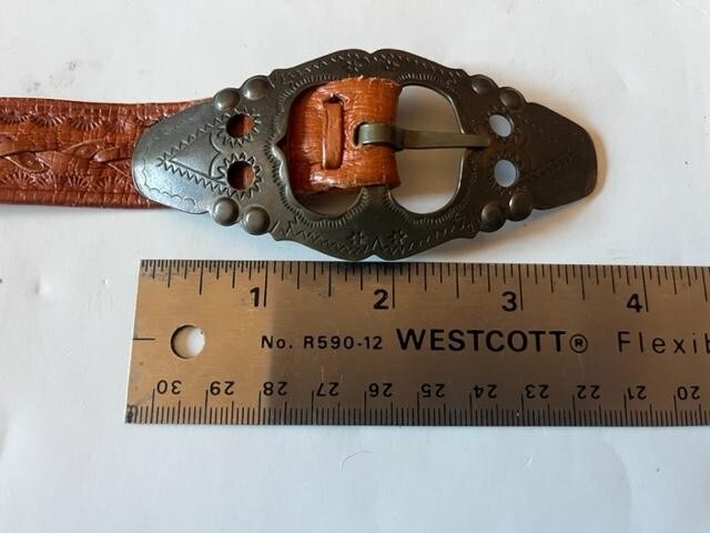 Soviet Era leather belt with a braid element