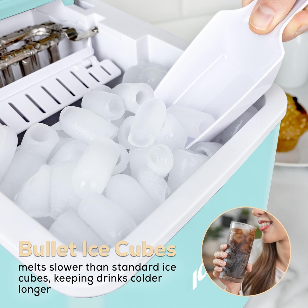 Automatic Self-Cleaning Portable Electric Countertop Ice Maker Machine with H...