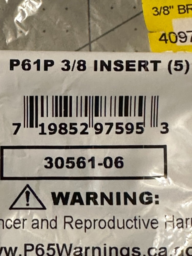 30- INSERT PACK lot Anderson Metals 3/8" Brass Compression Insert 30561-06