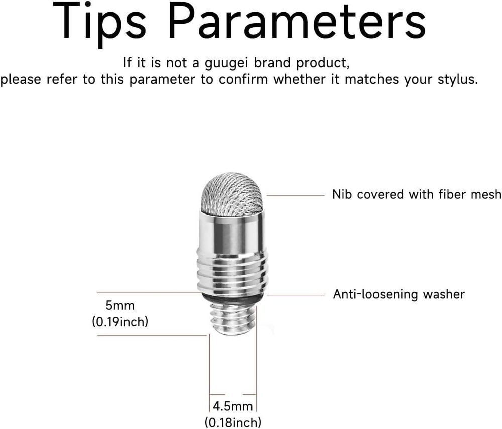 High-Precision Mesh Fiber Stylus Tips (10 Pack)