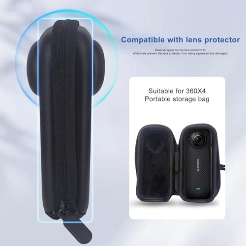 Black PU Mini Carrying Hard Shell Travel Storage Case Compatible with