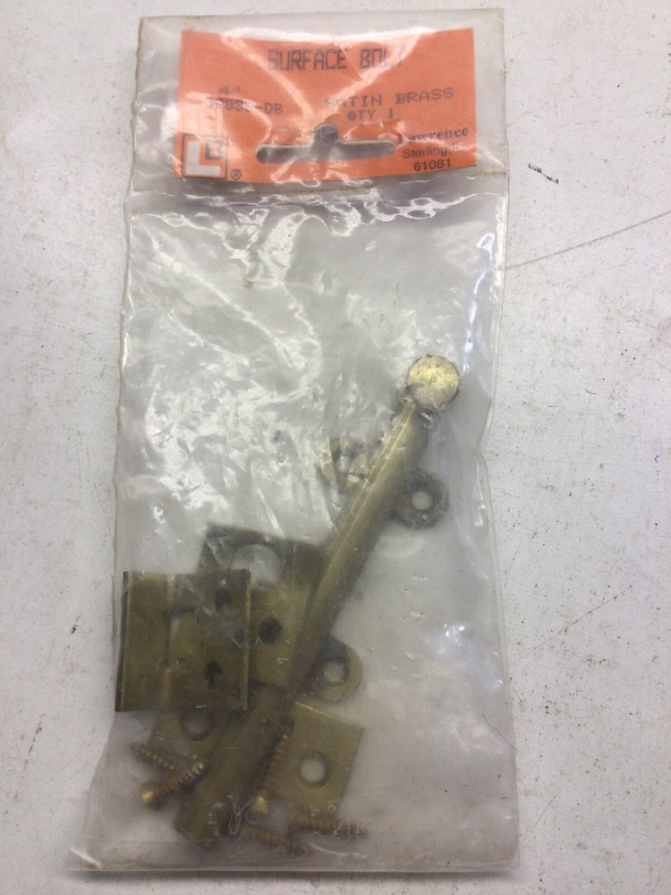 Lawrence 4” Surface Bolt Satin Brass D283S-DB