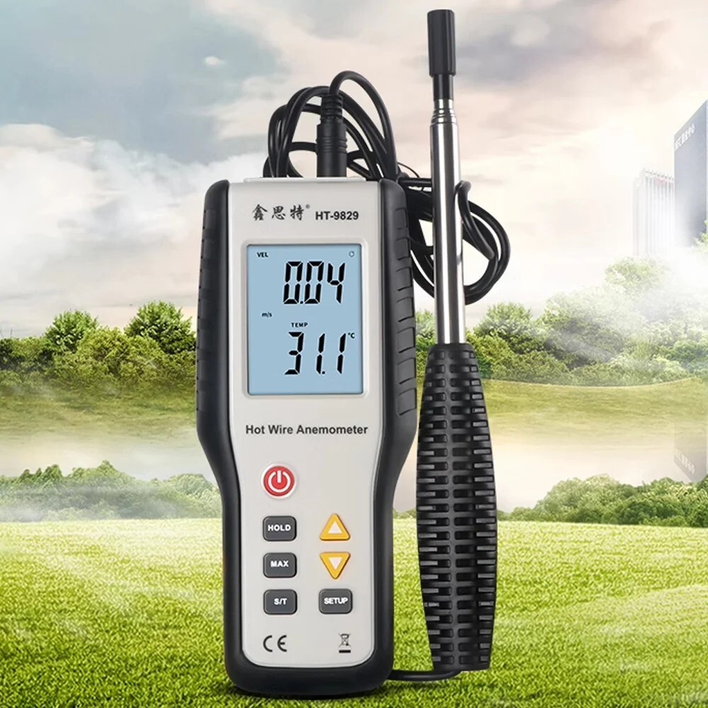 HT9829 Hand-held Wind Meter High Precision Thermal Sensitive Anemometer