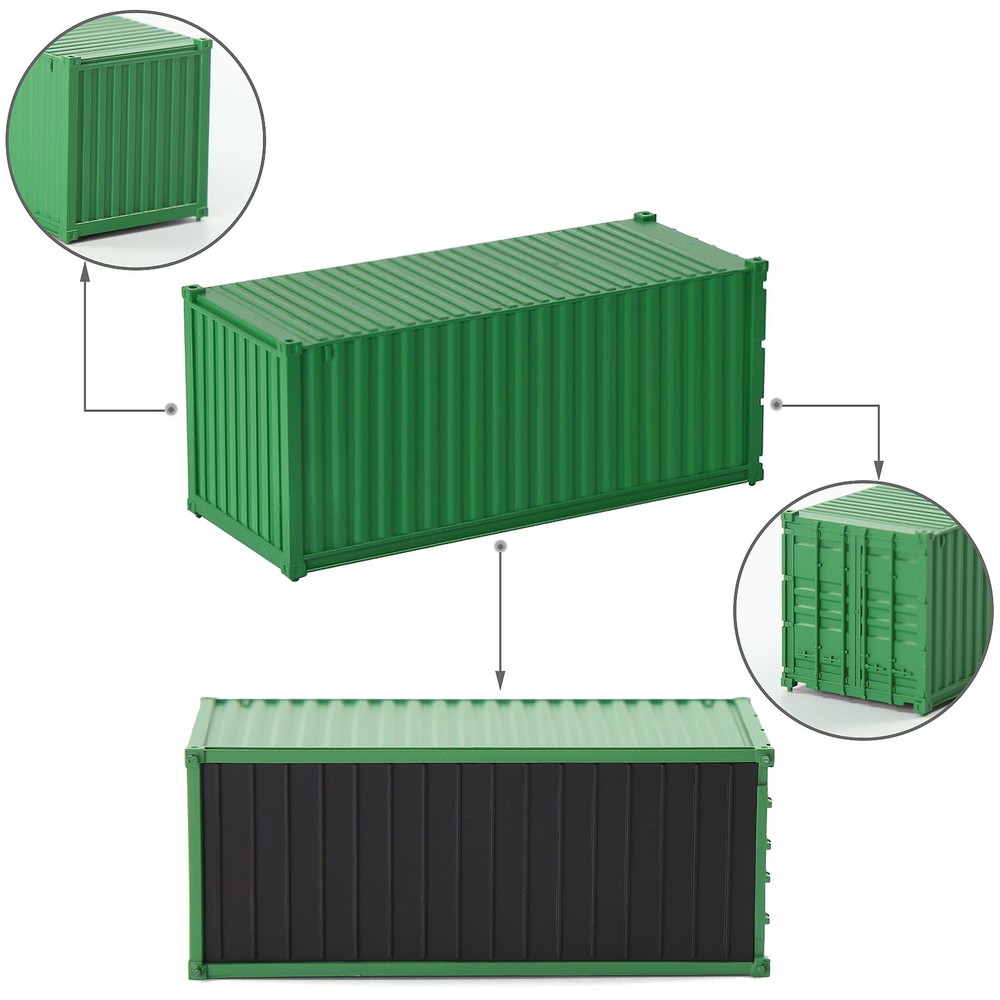 8pcs Different Colored HO Scale 1:87 20ft Blank Shipping Container Cargo Box