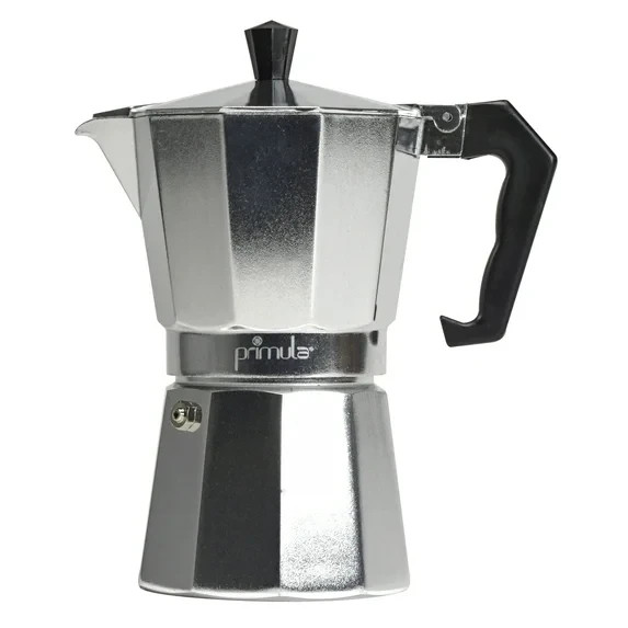 PRIMULA ALUMINUM EXPRESSO MAKER WITH SILICONE HANDLE 6 CUPS