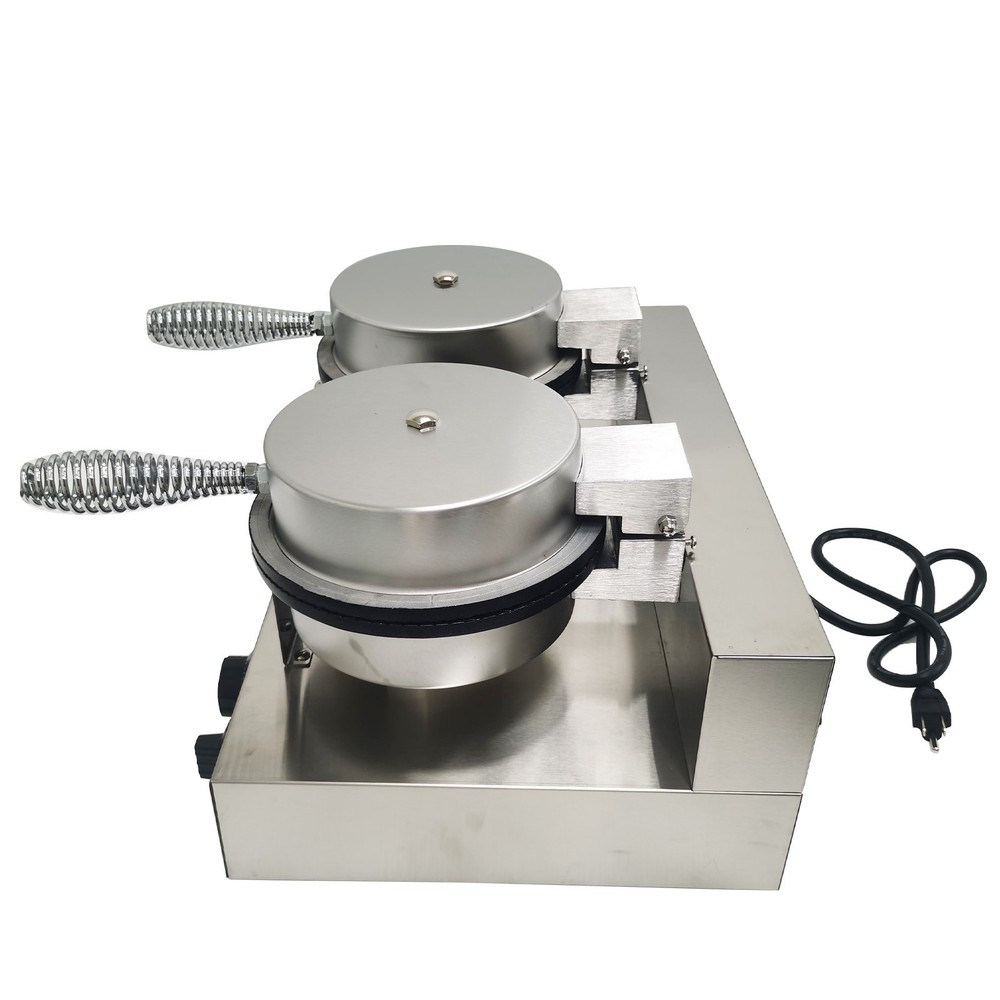 Ice Cream Waffle Cone Maker Machine Non-stick Double-head Egg Roll Making 110V