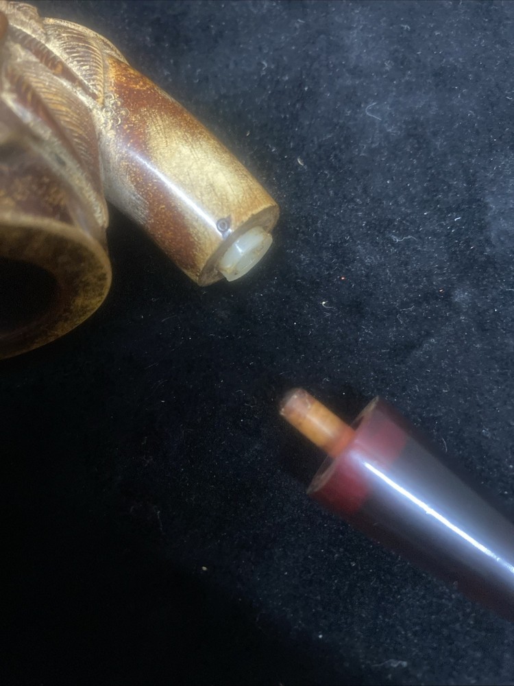 Ural Pipe Vintage With Case Brown Floral Leaf Pattern With Case Read Details