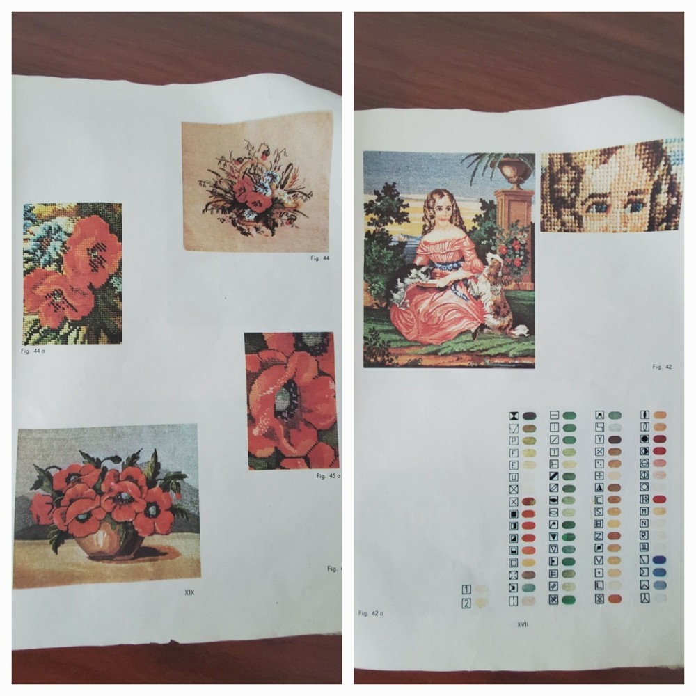 Gobelin Stitch Needlepoint Patterns Book + Large Patterns Vintage Romanian