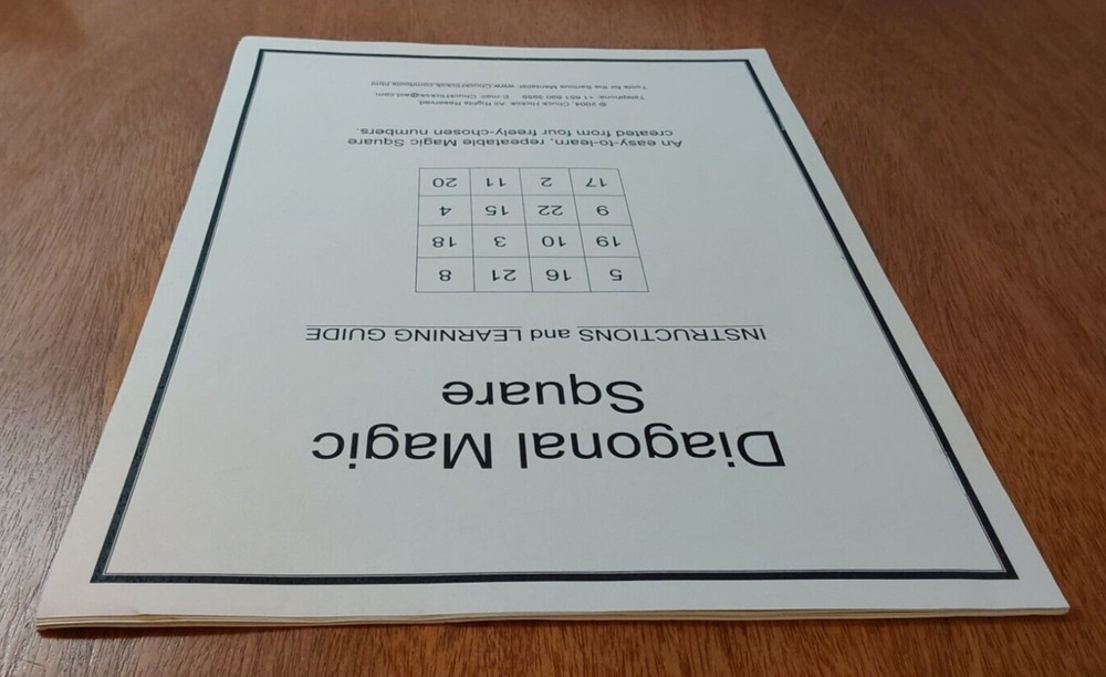 Diagonal Magic Square: Instructions Guide; Hickok, Chuck - Signed 73/250