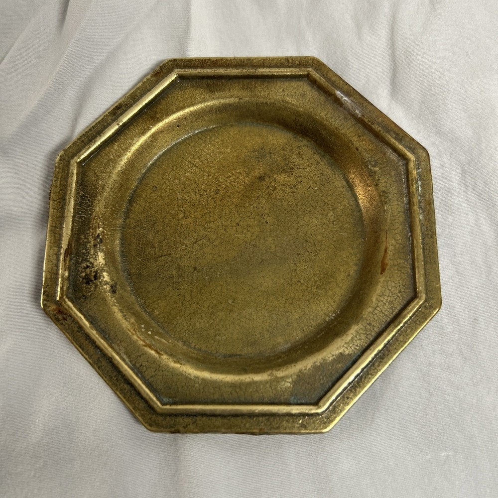Vintage Octagonal Solid Brass Dish S124