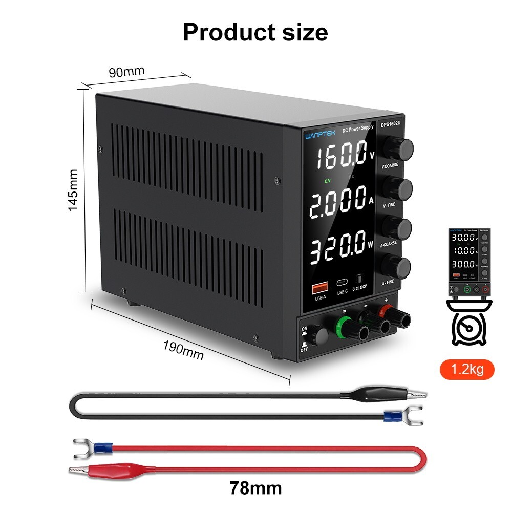 Output 0~160V 0~2A Lab Adjustable DC Power Supply Variable Power Bench Switching