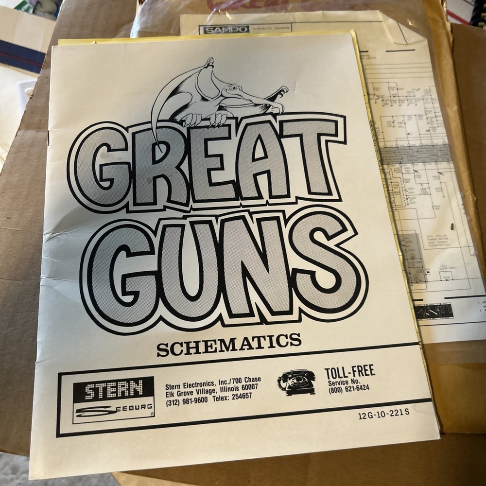 Great Guns Stern Set Arcade Game manual