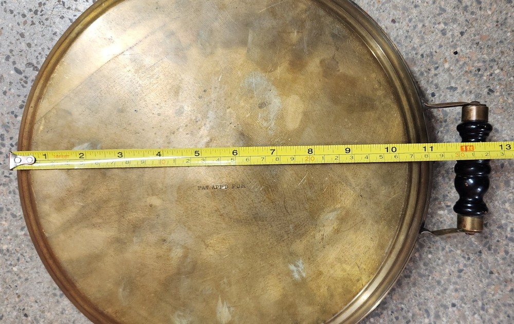 Antique Brass Round Bed Foot Warmer Container