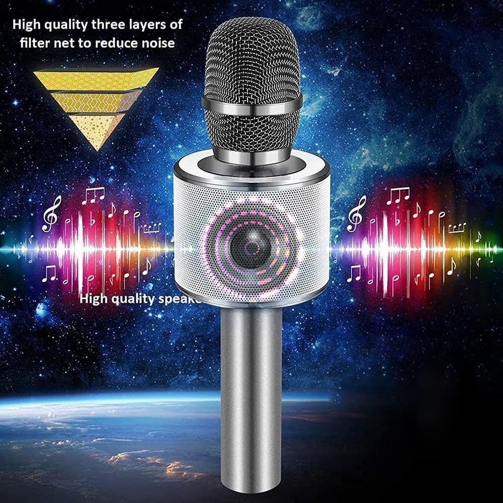 Portable Handheld Karaoke Microphone with Echo Control & High Sensitivity Sound