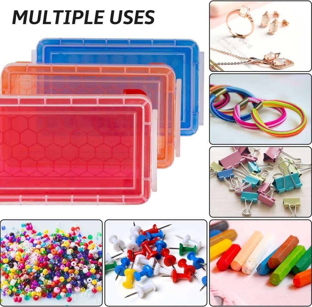 Small Plastic Box, 5" X 2.8" X 2" Stackable Mini Storage Box with Lid, Clear ...
