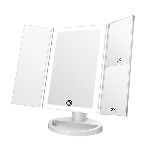 Makeup Vanity Mirror with 36 Dimmable Lights, Dual Power LED Lighted White