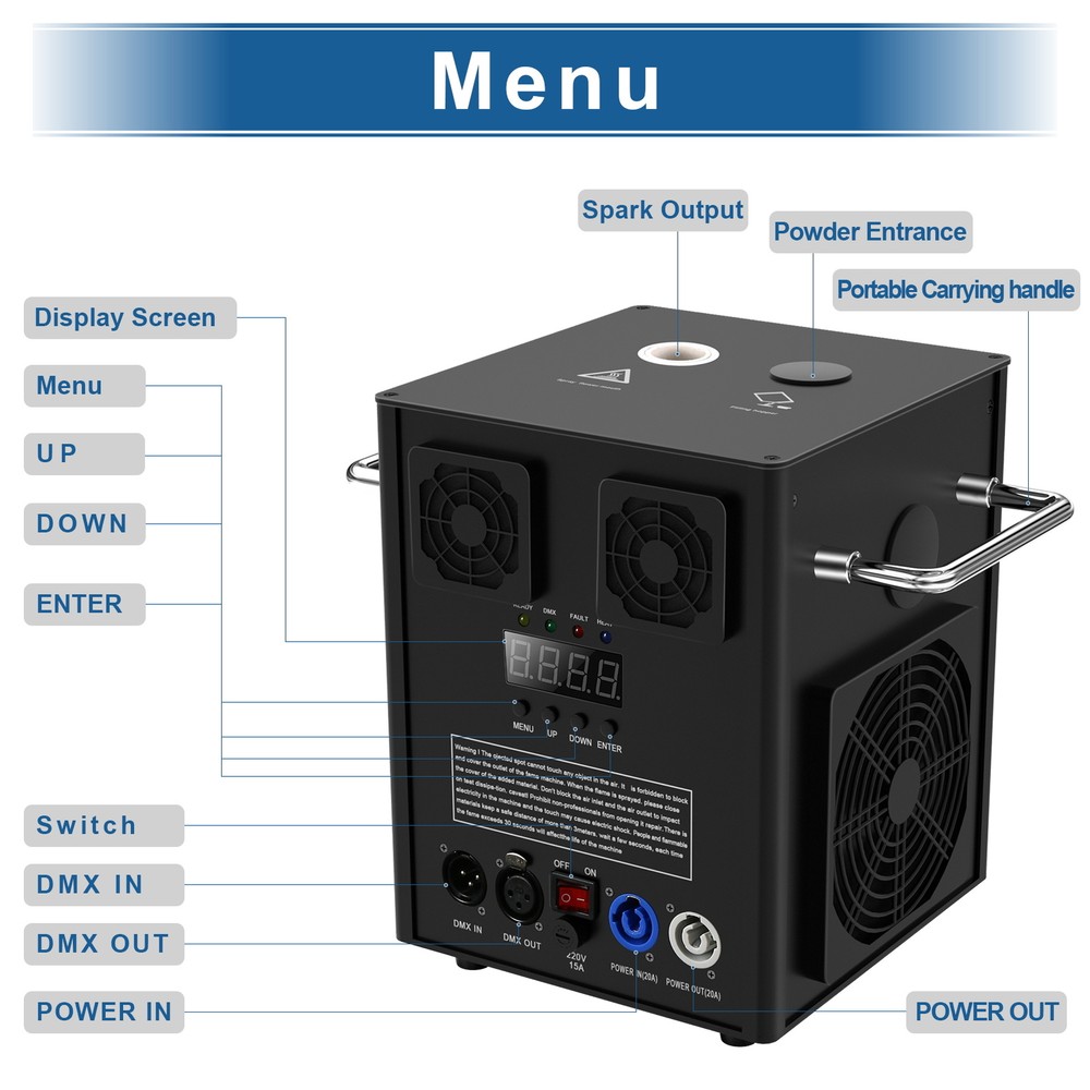 2PCS 700W Cold Spark Machine DMX Firework Machine 5-16ft Wedding DJ Show Light