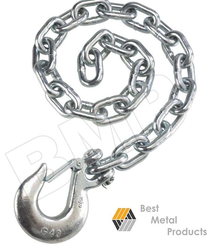 35" Gooseneck Trailer Safty Chain 3/8" grab Hook w/safty clip 0900145