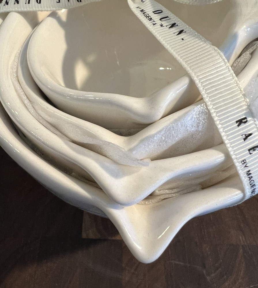 Rae Dunn - Set of 4 Nesting Ceramic Measuring Cup Set - White Black Baking Cook