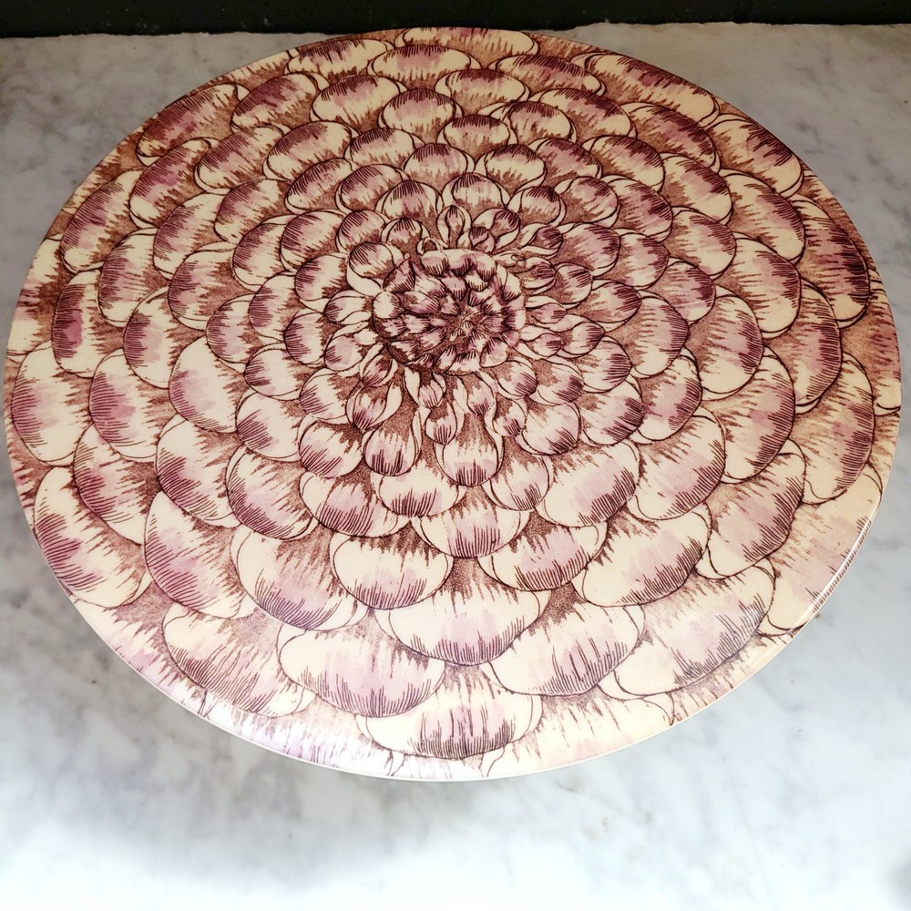 READ Authentic JOHN DERIAN Peony Bloom Target Melamine Cake Stand White Pink