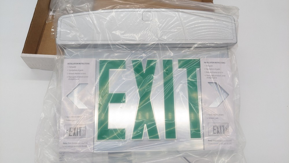 CREE Lighting C-LITE C-EE-A-EX-ELDF-GRN-BB-ST 13" LED Lighted Exit Sign - Clear