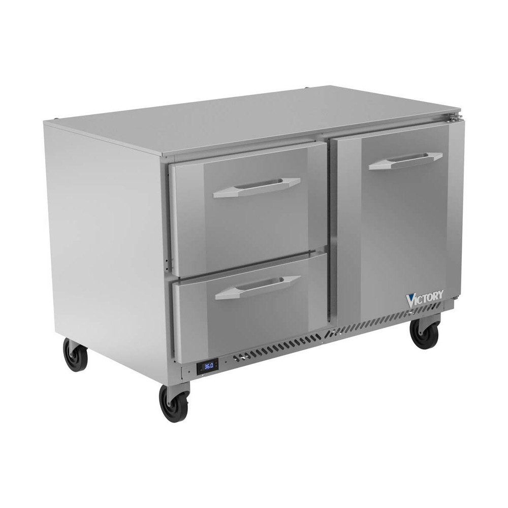 Victory VURD48HC-2 48" 2-Section Undercounter Refrigerator w/ 1 Solid Door, 2...