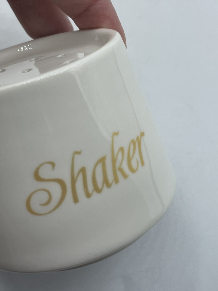 Avon White Stackable Creamer Shaker Sugar 3pc Ceramic Set