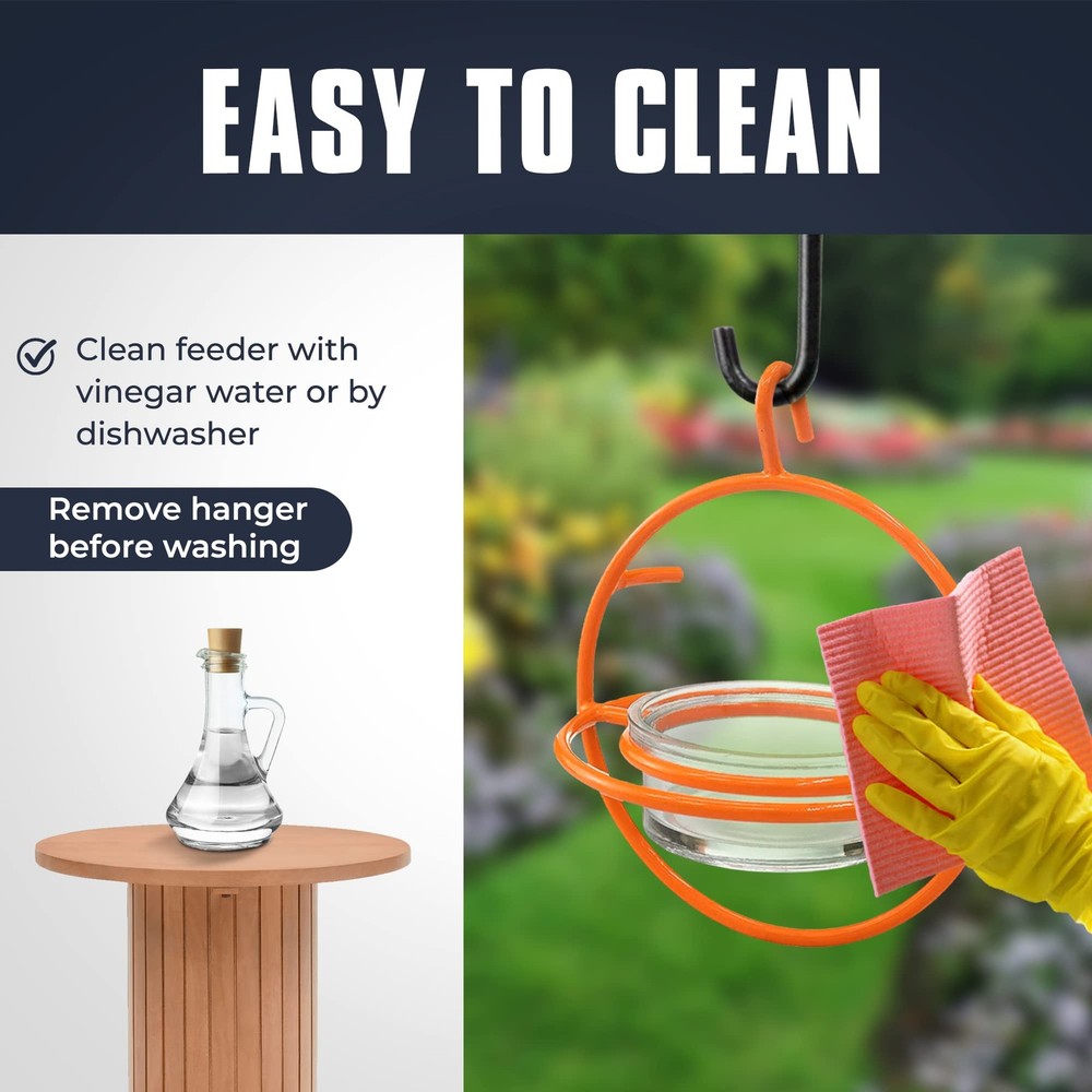 Monarch Abode Hanging Bird Feeder for Outdoors – Oriole Orange