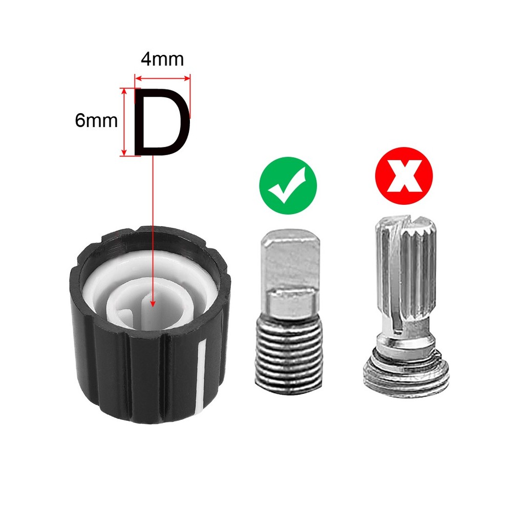 10pcs Potentiometer Control Knobs for Electric Guitar Volume Tone Knobs D Type