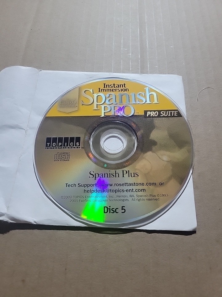 Instant Immersion Spanish Pro Suite DISC 5 ONLY - CD-ROM - PC -Replacement Disc