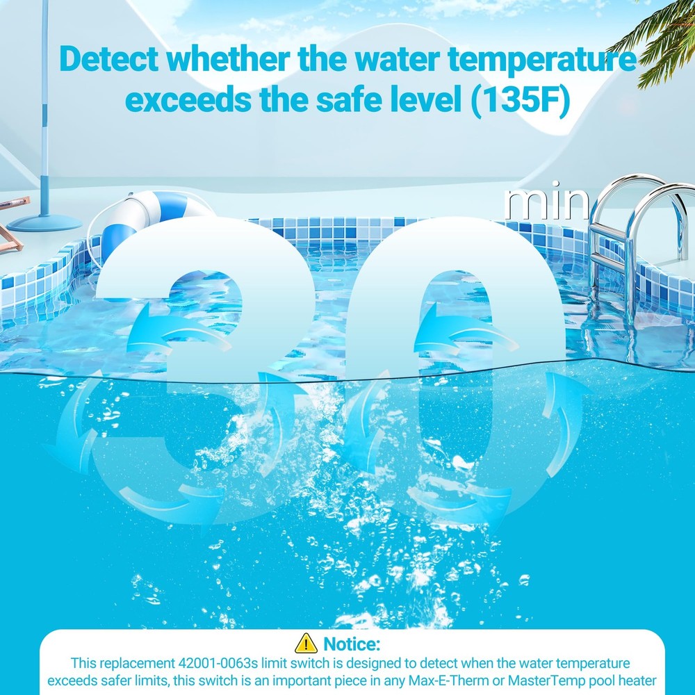Funmit 420010063S High Limit Switch Replacement for Pentair StaRite MasterTem...