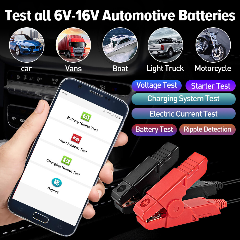 LAUNCH BST360 Bluetooth Battery Testers 12V Automotive Battery Analyzer Load