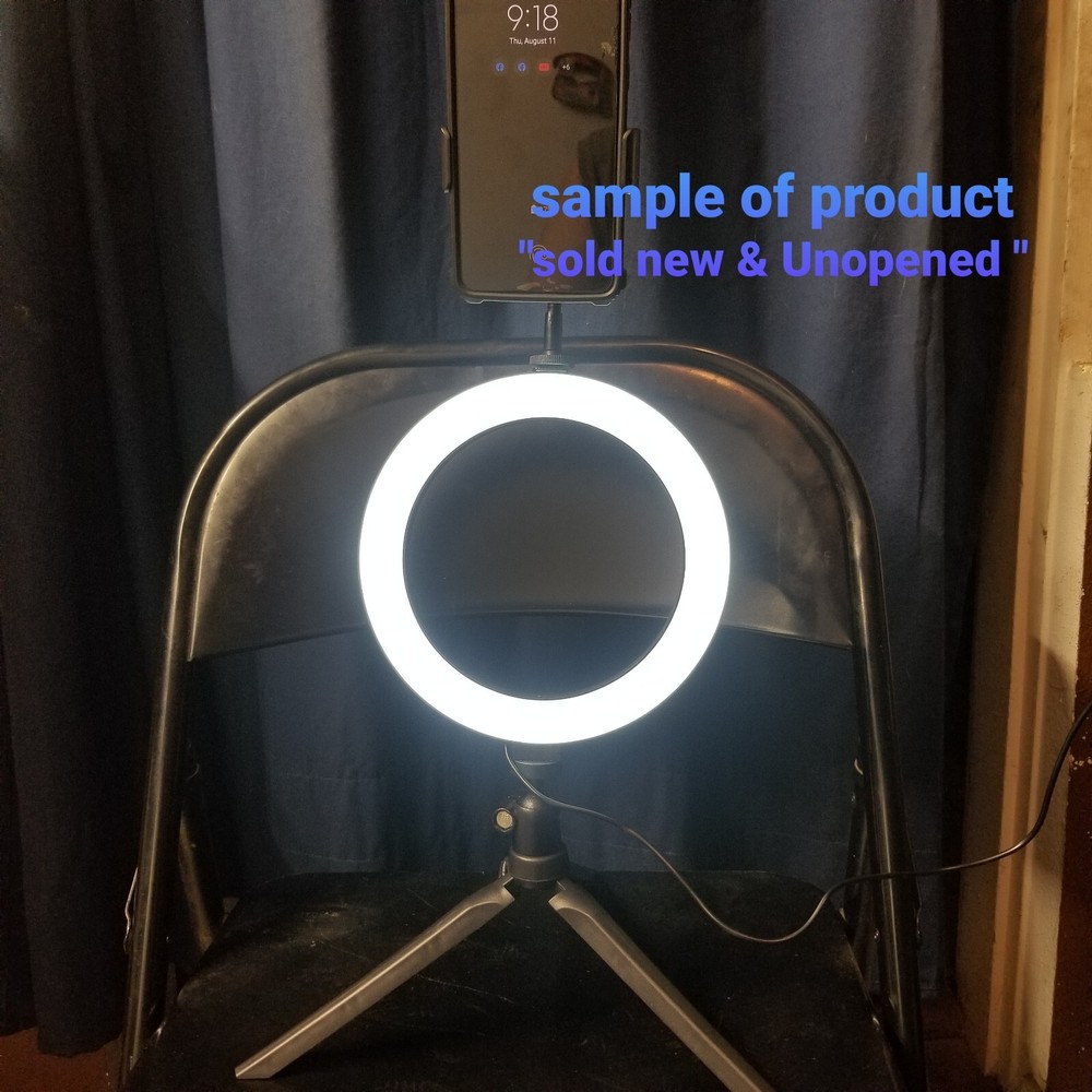 Studio 8 inch LED Ring Light Tri-Pod stand 3color Temp Inline remote phone mount