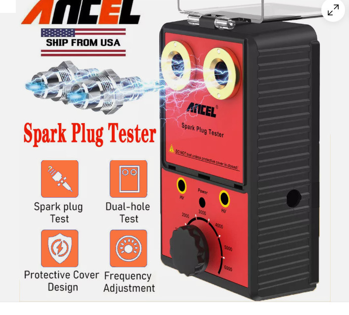 Spark Plug Tester 12V Car Ignition Analyzer Dual Hole Diagnostic Tool Gasoline