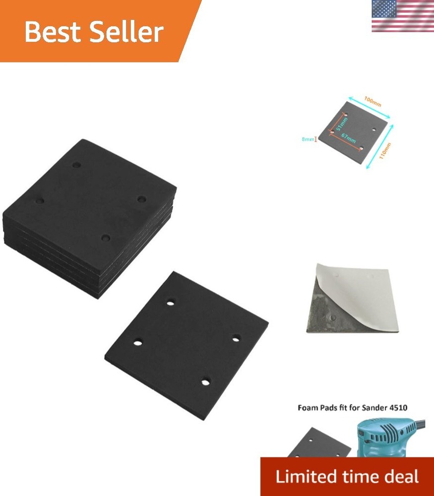 Medium Grit 6-Pack Foam Sander Replacement Pads - Self Adhesive Design