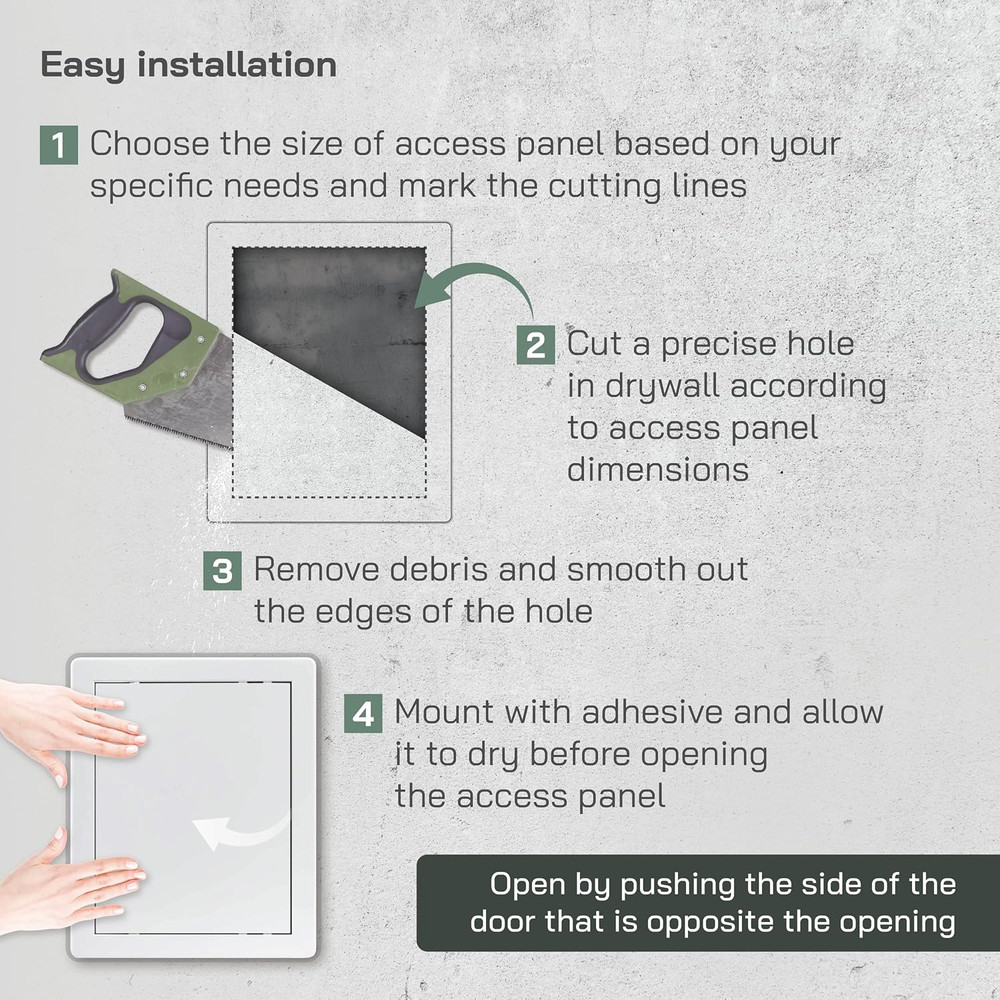 Vent Systems White ABS Plastic - Access Panel 8 X 10 Inch - Access Panel with Do