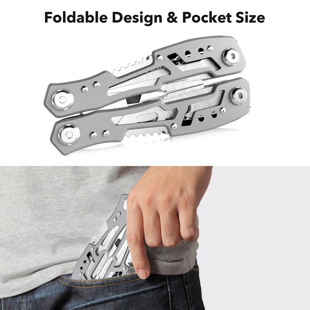 14-In-1 Multitool Pliers，Premium Portable Multi Tool ，with Safety