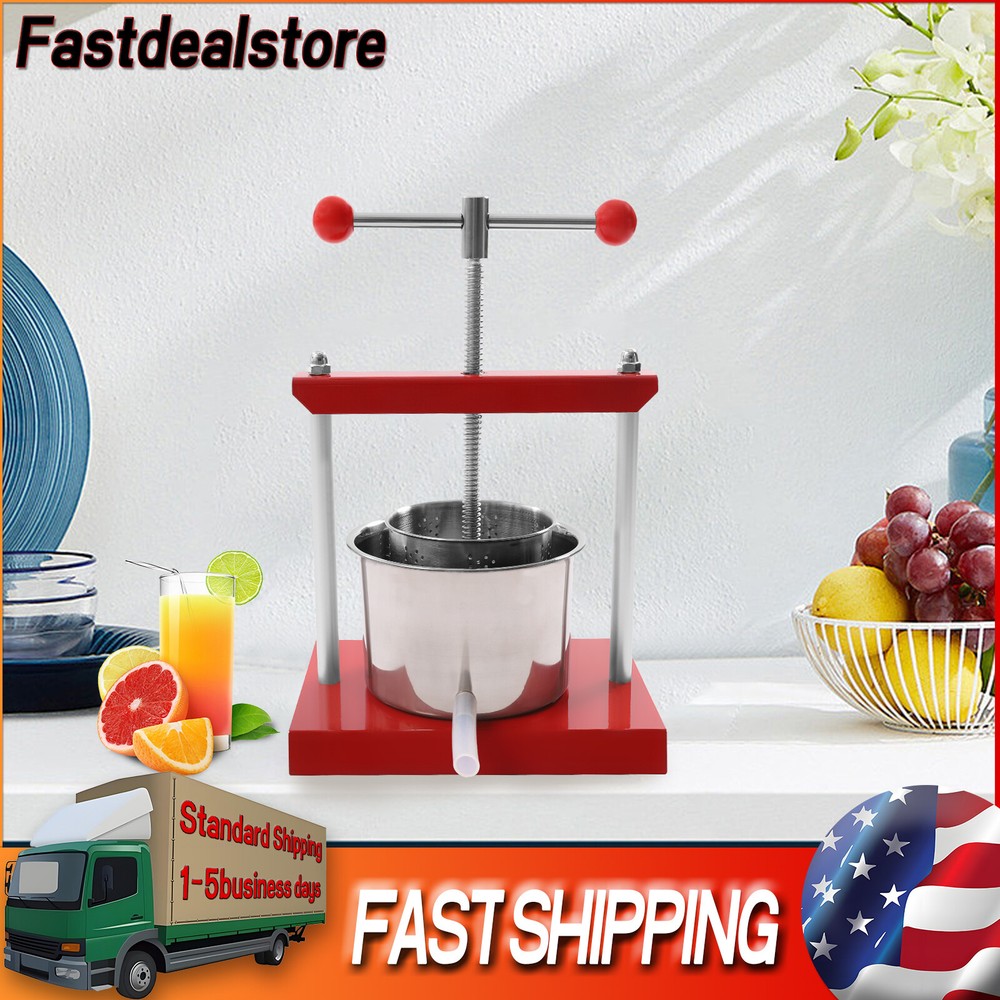 0.8 Gal Manual Press Power Ball Handle for Juice Cheese Tincture Herb Fruit Wine