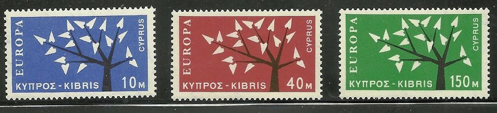CYPRUS #219-221 MH SET OF 3