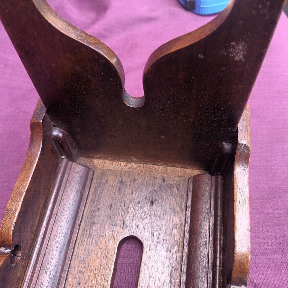 Small Antique Treen Studded Cracket style Stool marked 'E W'