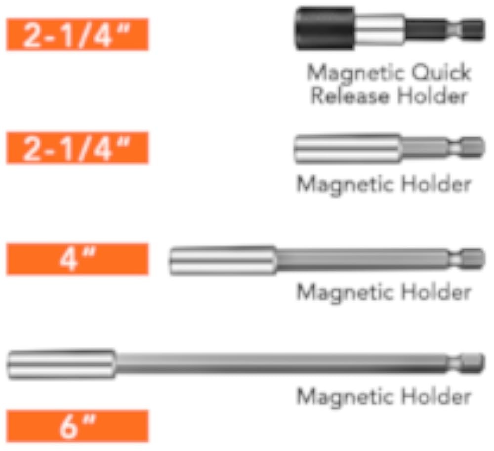 Drill Bit Set, 112-Pieces 1/ Hex Shank Impact Driver Bits and