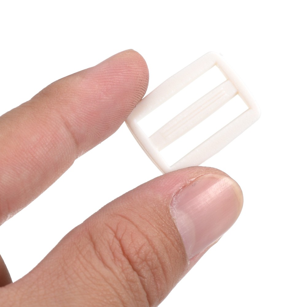 3/4 Inch Tri-Glide Slide Buckles, 50 Pack Webbing Strap Fastener, White