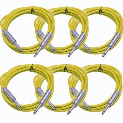 6 Pack Yellow 6Ft TS Patch Cables