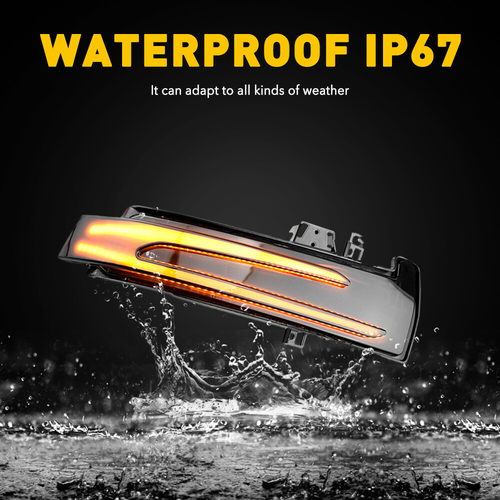 Switchback Side Mirror Light w/Sequential Turn Signal For Benz W204 W212 W221 EA