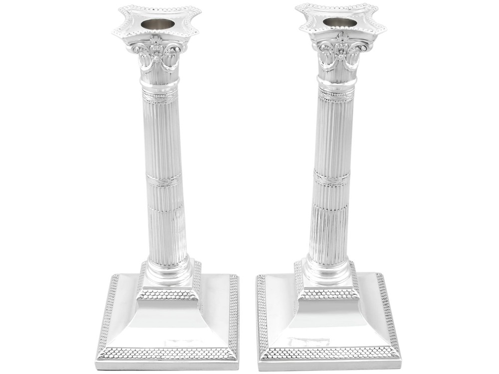 Antique Victorian Sterling Silver Candlesticks