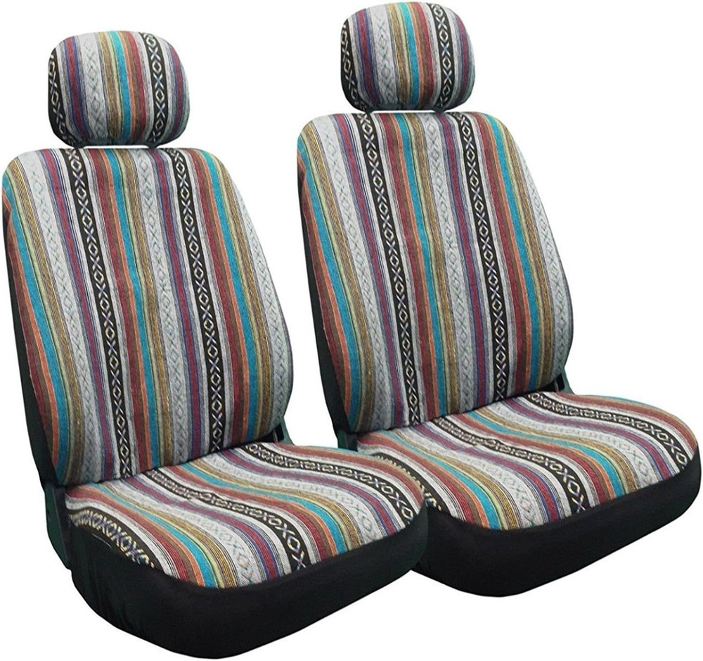 Baja Inca Saddle Blanket Seat Covers - 4 Pc Low Back Universal Fit Pair
