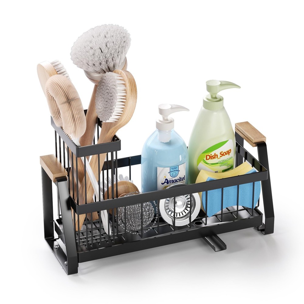 SILUB Sink Organizer (Black, Large 1 Tier)