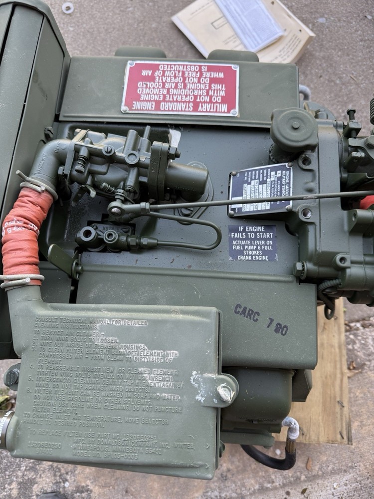 TELEDYNE WFI MODEL 4 A032-4ENGINE GASOLINE MILITARY STANDARD 4 CYLINDER