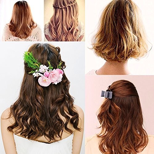 40 Pcs Pink Magic Hair Rollers Include 20 Large & 20 Pcs Small Silicone Curlers
