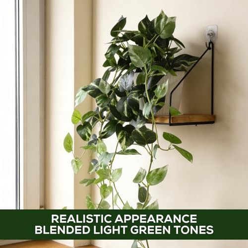 Artificial Pothos,Simulated Philodendron, Artificial Green Plants, White Green
